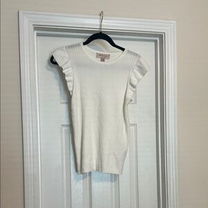 Philosophy White Flutter Sleeve Blouse